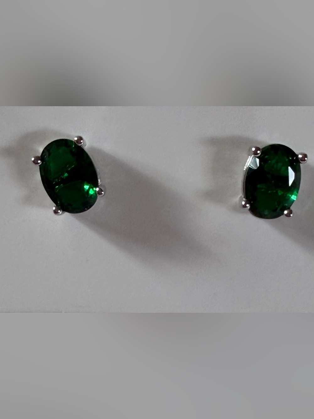 Lab Created Emerald Green Oval Stud Earrings - Classic Women's Jewelry